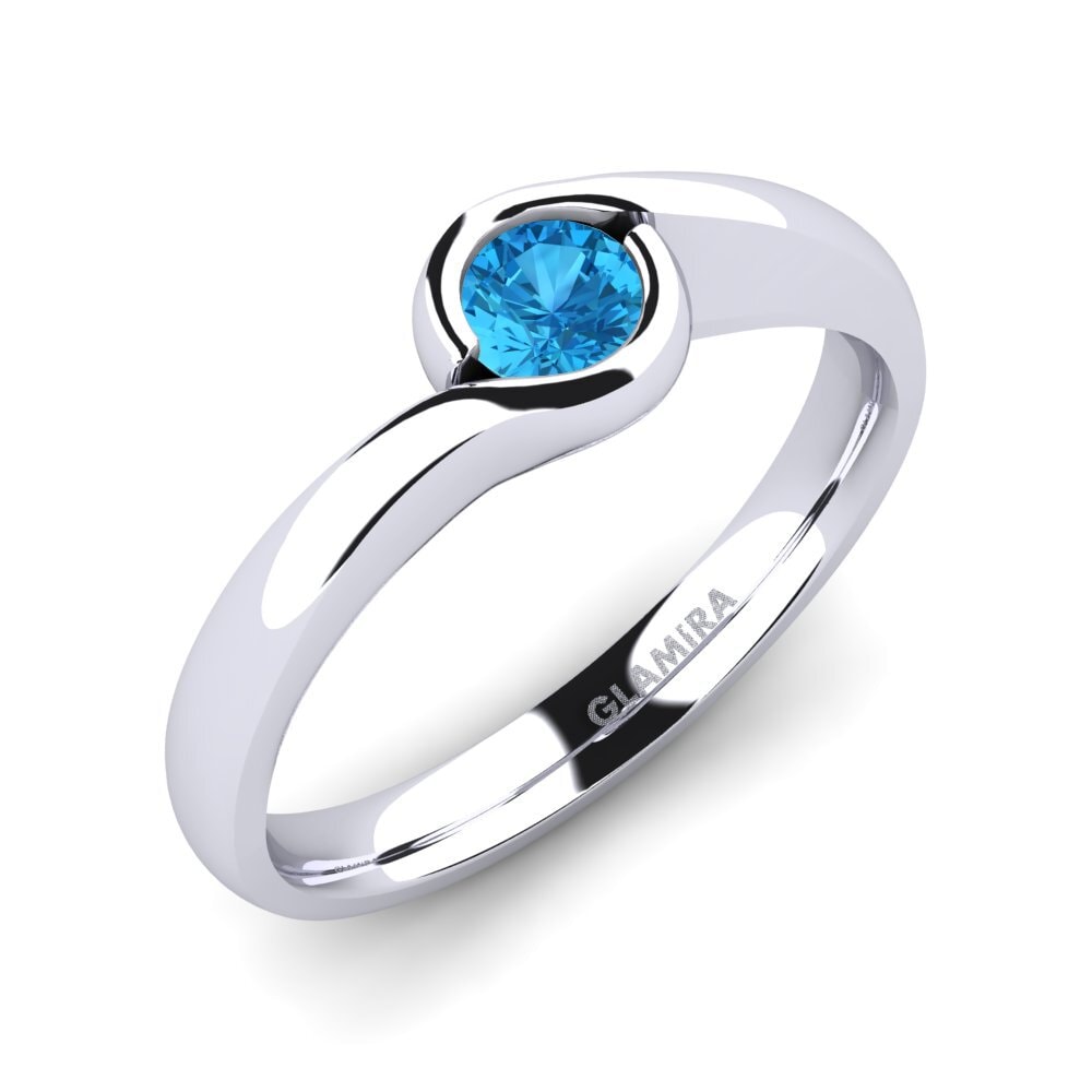 Blue Topaz Engagement Ring Sabella 0.25 crt