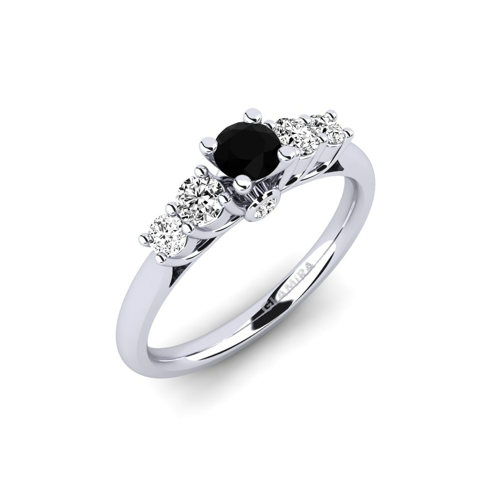 Ónix Negro Anillo de compromiso Sadie 0.25 crt
