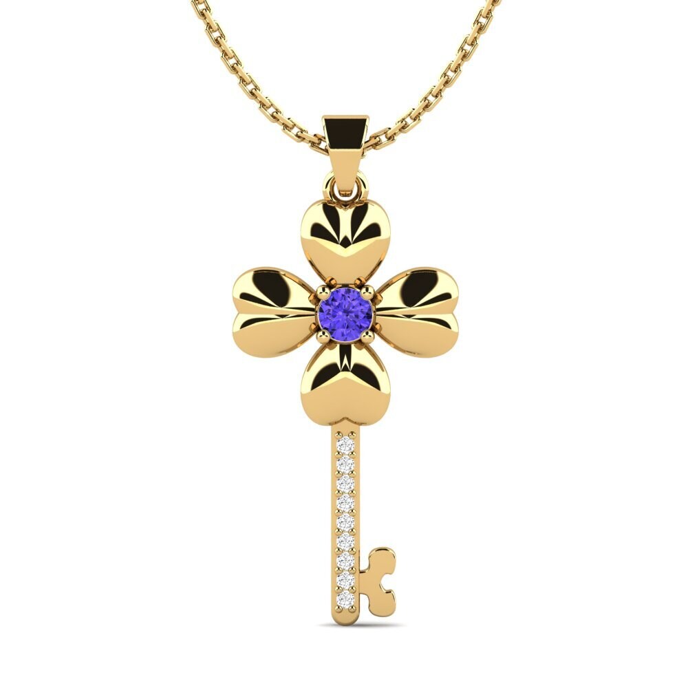 Gelbgold 585 Tansanit Damen anhänger Sangita