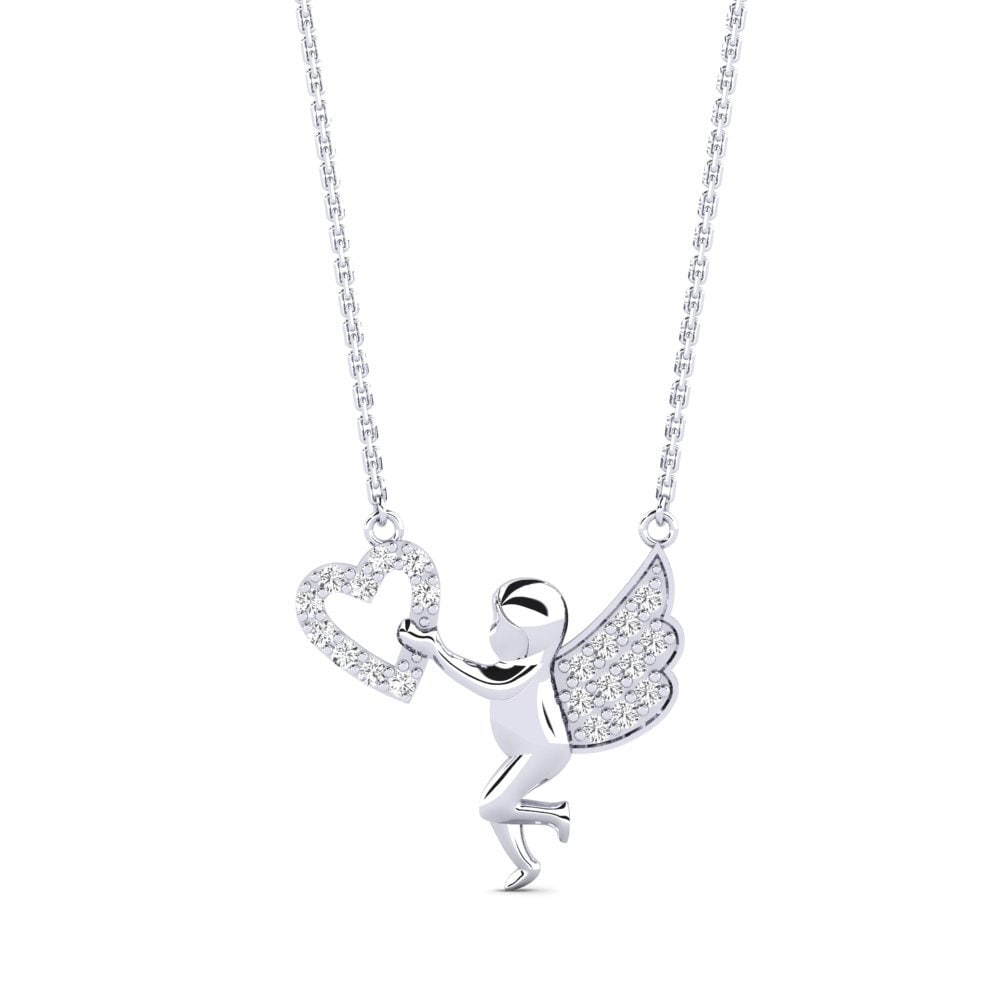 18ct White Gold White sapphire Women's Necklace Seraphic