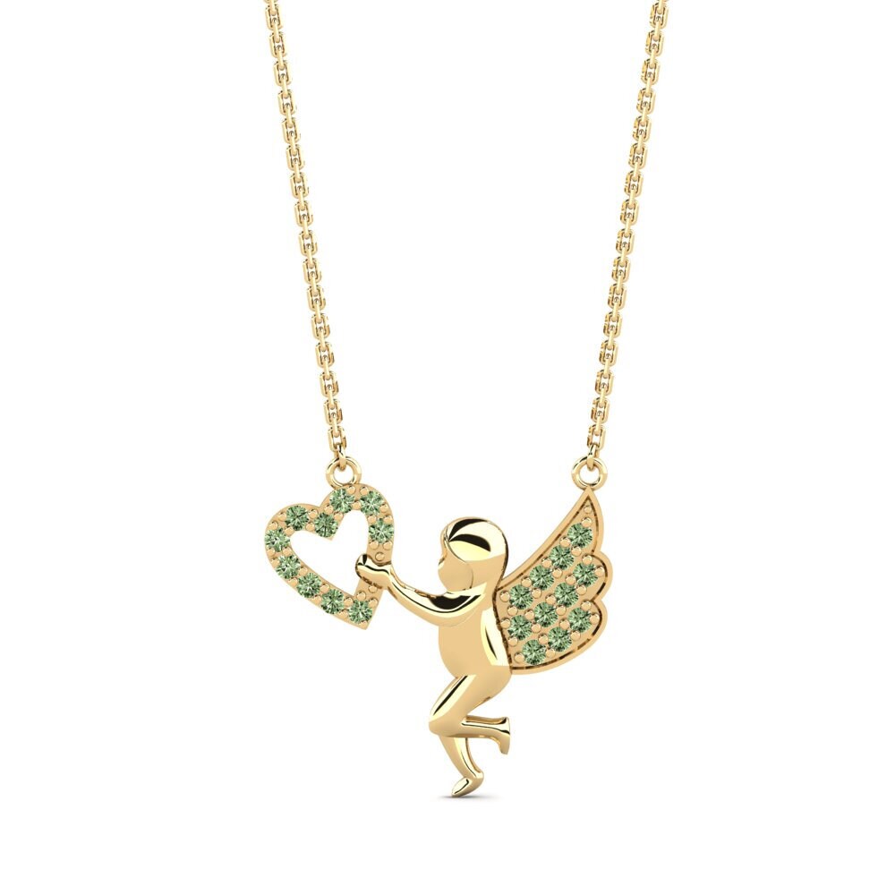 Grüner Diamant Angel Halskette Seraphic