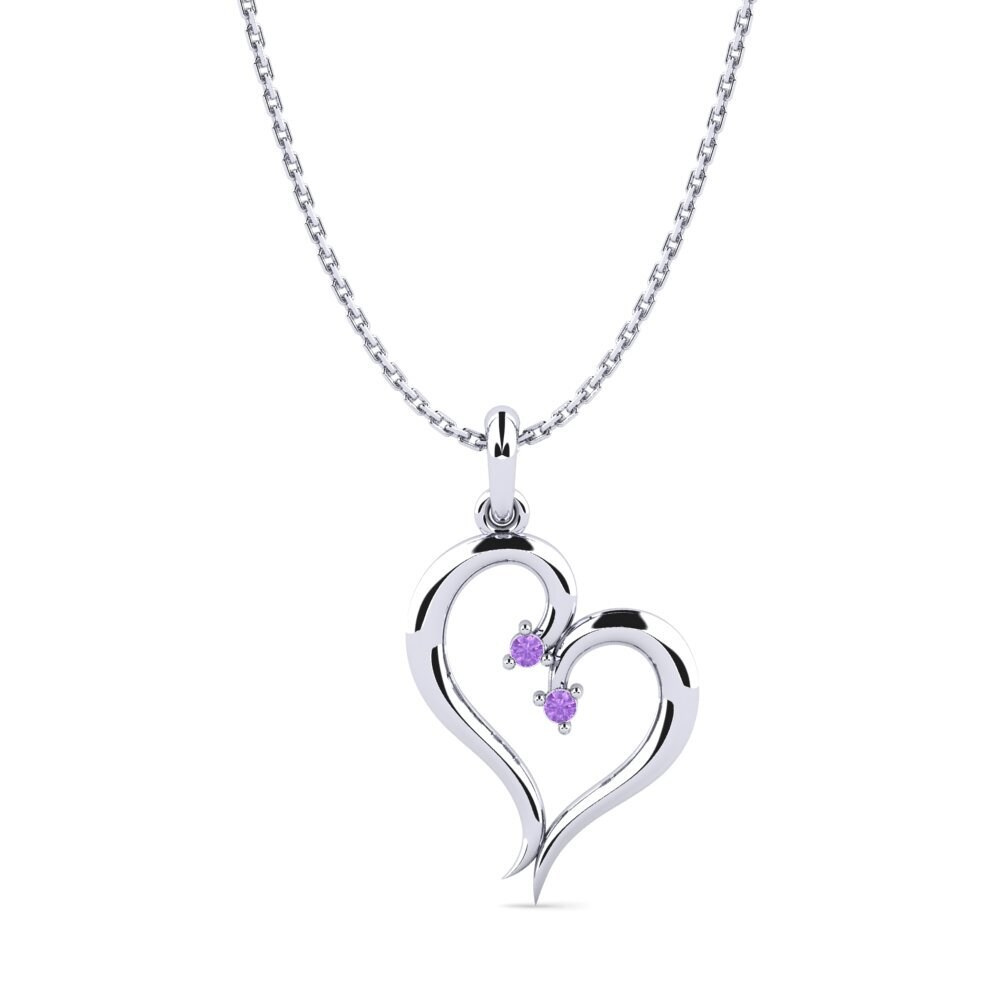 Plata 925 Amatista Colgante de Mujer Sidania