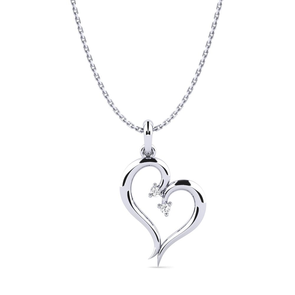 Plata 925 Zafiro blanco Colgante de Mujer Sidania