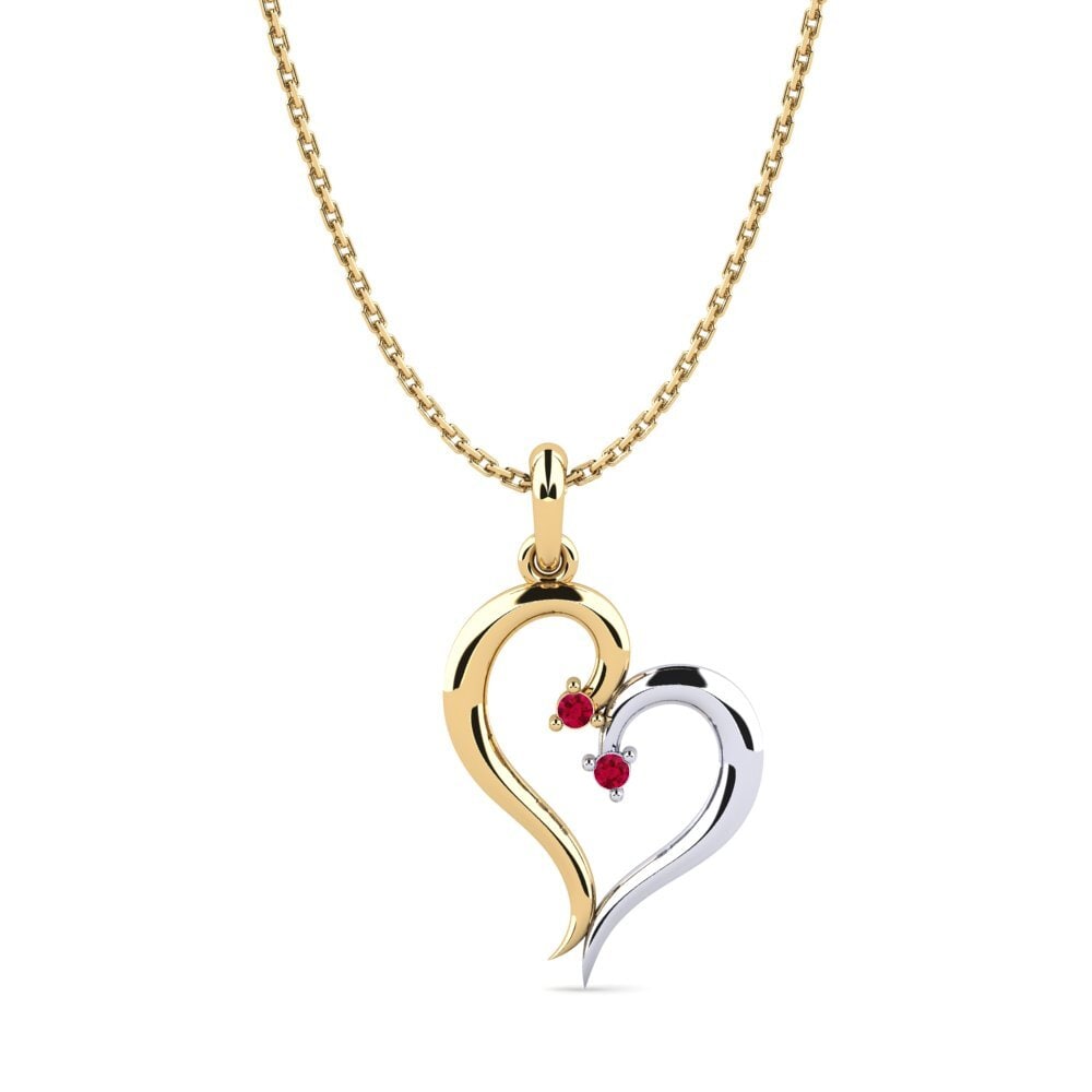 イエロー / ホワイトゴールド 14k 女性ペンダント Sidania