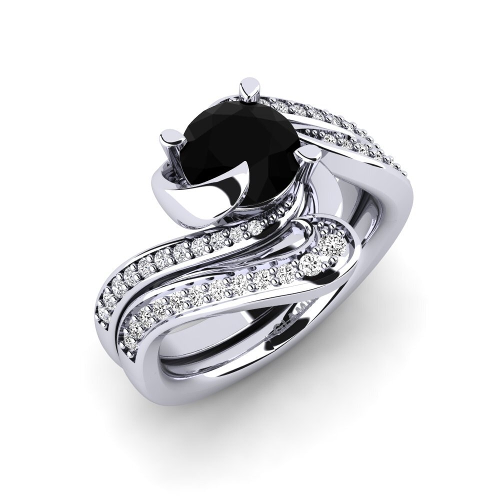 Round Black Onyx Bridal Set Sinuous