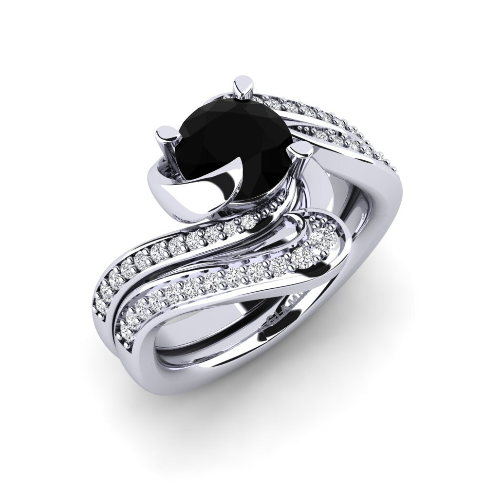 Black Sapphire Bridal Set Sinuous