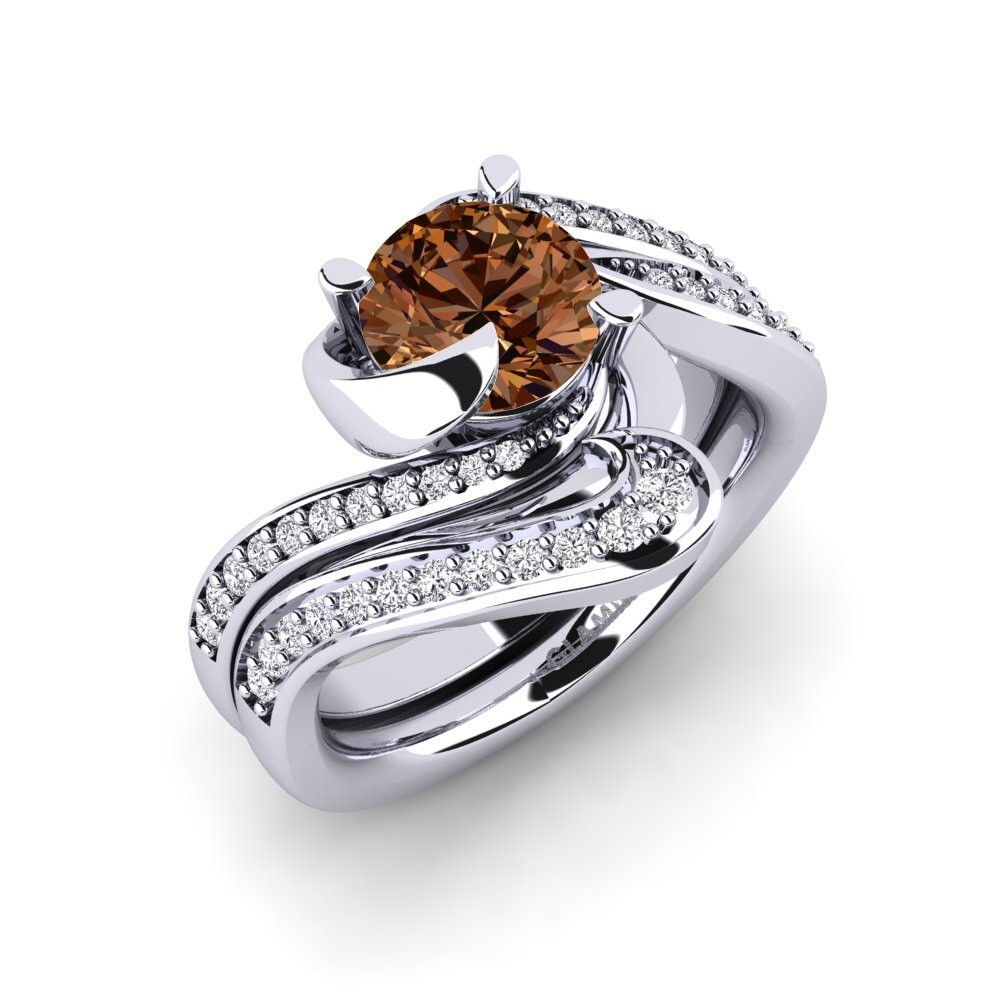 Brown Diamond Bridal Set Sinuous
