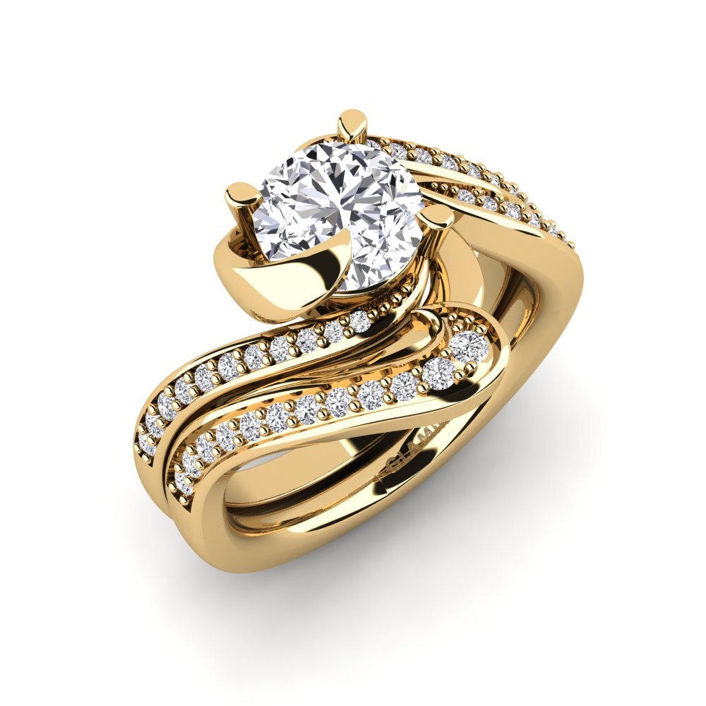 9ct Yellow Gold Diamond Bridal Set Sinuous