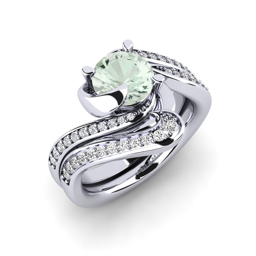 Green Amethyst Bridal Set Sinuous