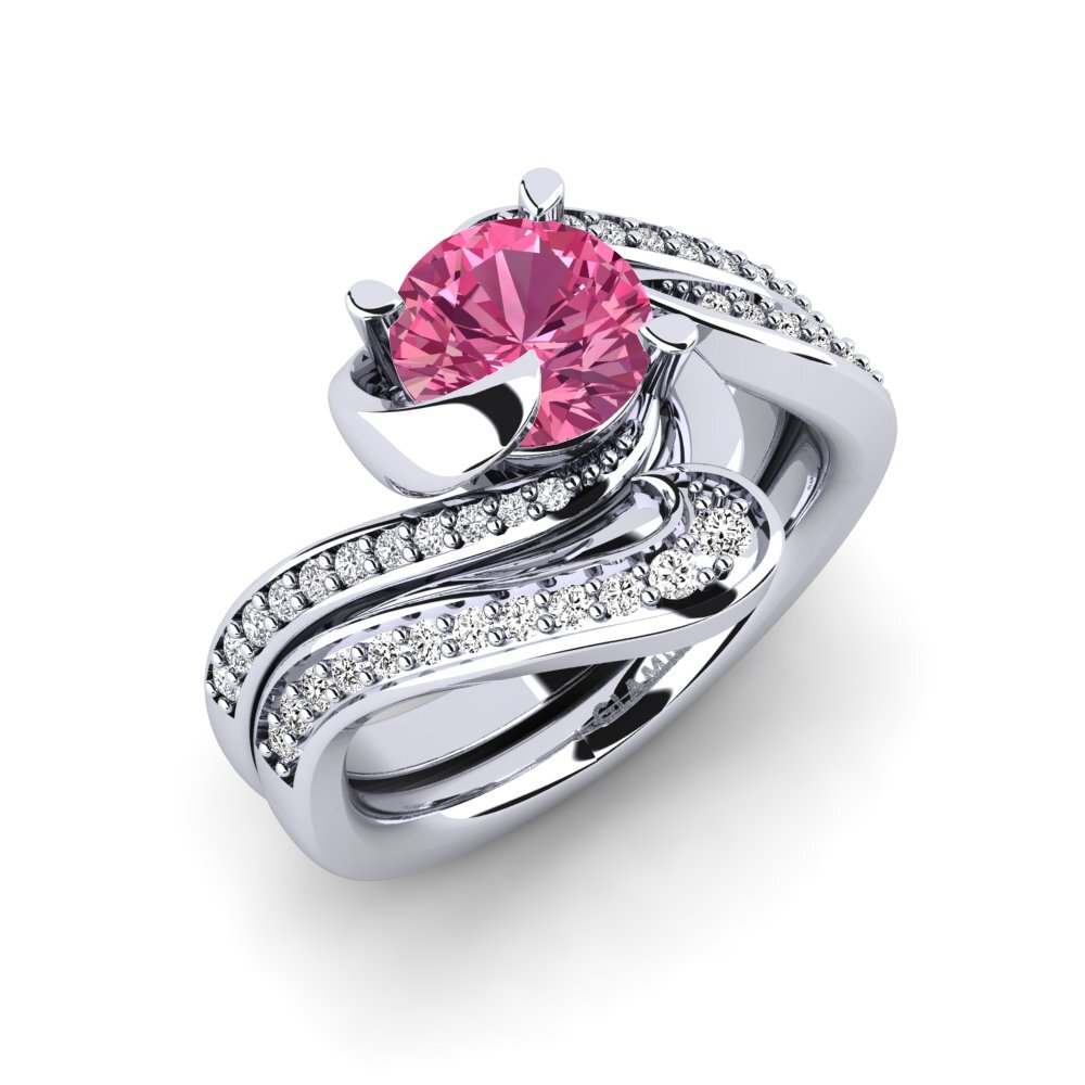 Pink Tourmaline Bridal Set Sinuous