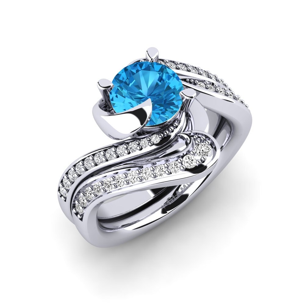 Blue Topaz Bridal Set Sinuous