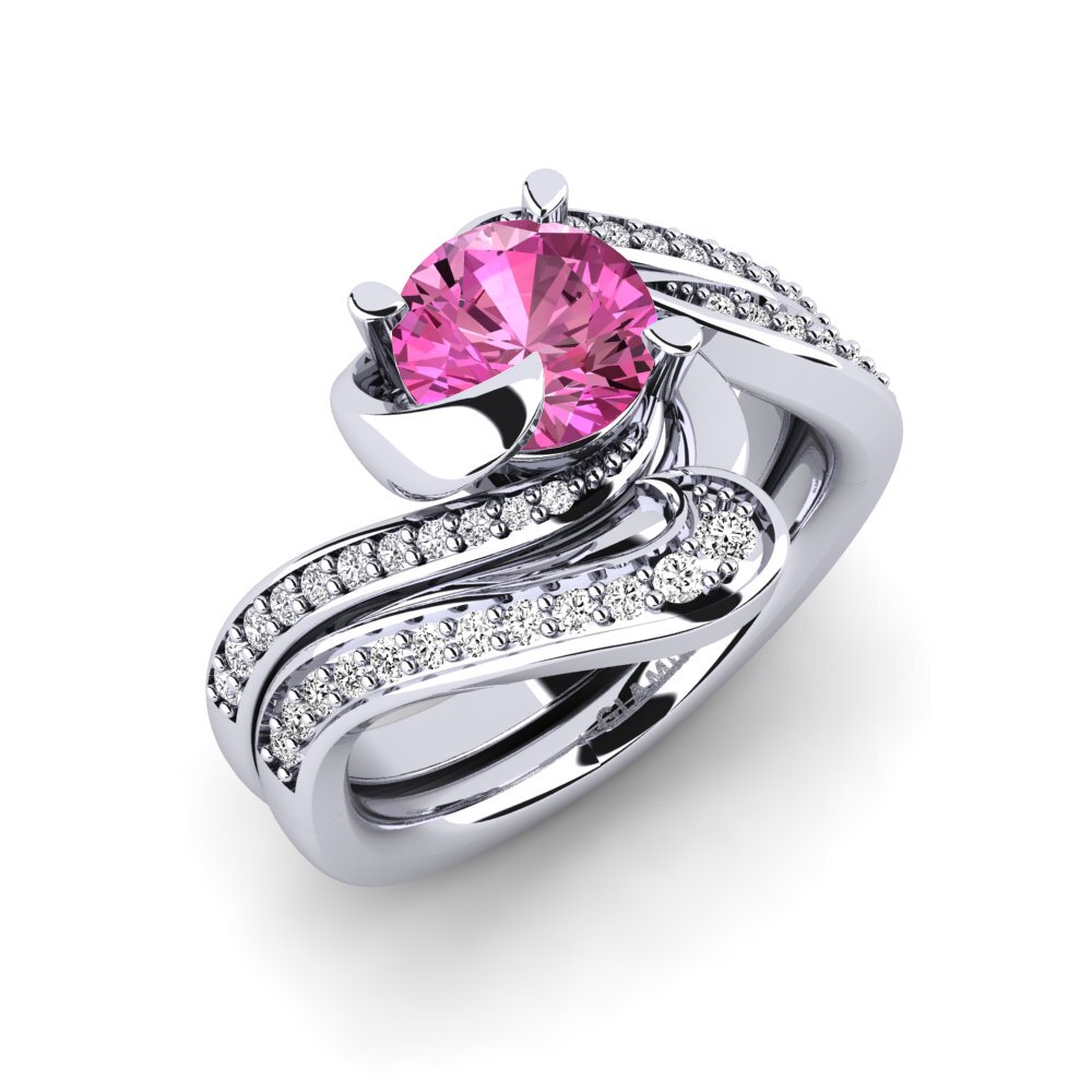 Pink Topaz Bridal Set Sinuous