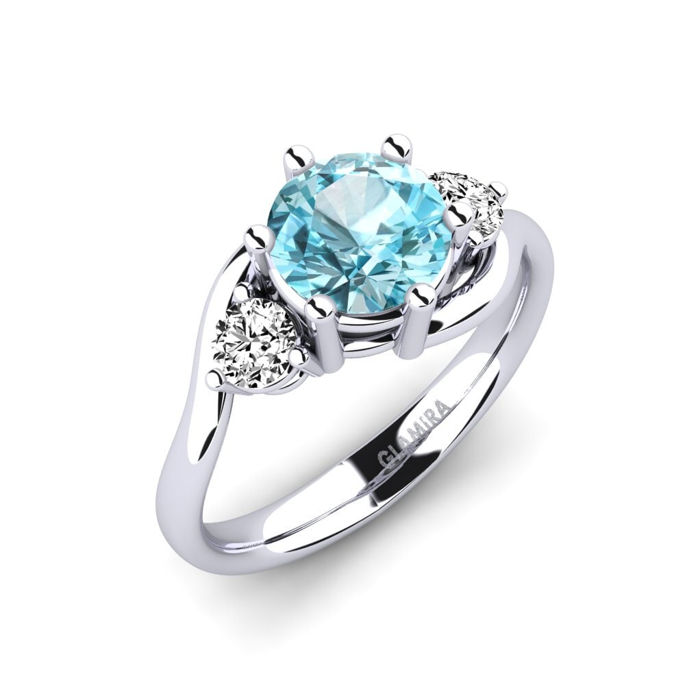 Zircone Blu Anello di fidanzamento Skarlette