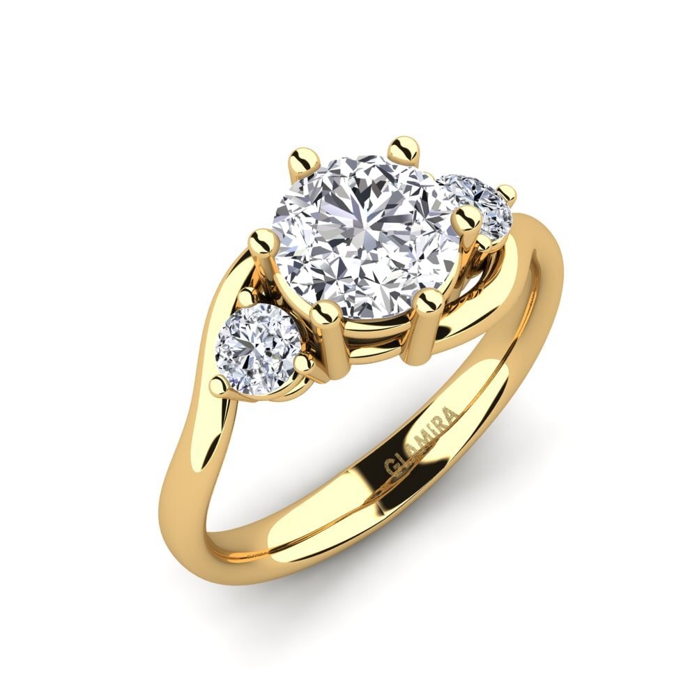 Gelbgold 585 Rund Verlobungsringe Skarlette
