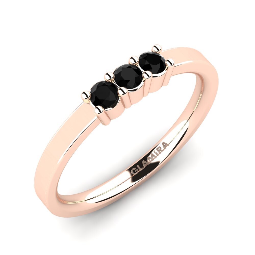 Or rose 14k Onyx Noir Ensemble de mariée Soulmates Bague B