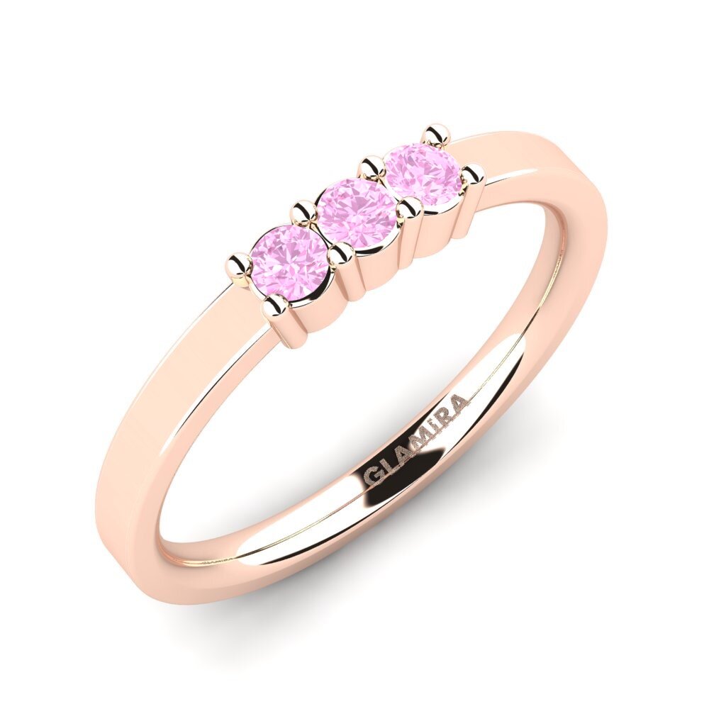 Or rose 14k Saphir Rose Ensemble de mariée Soulmates Bague B