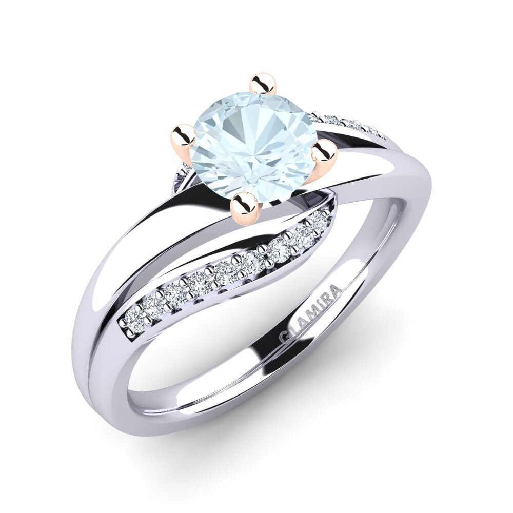 14ct White / Rose Gold Engagement Ring Sydney 0.8 crt