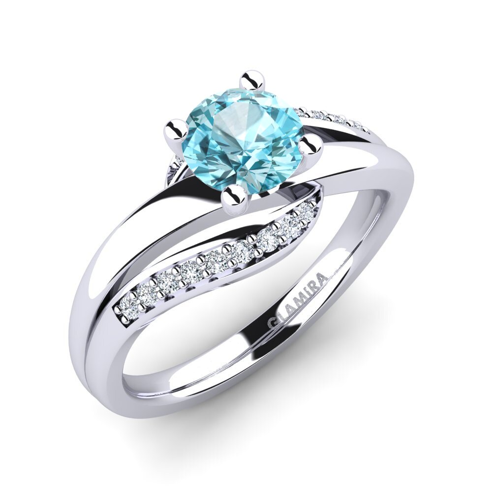 Blue Zircon Engagement Ring Sydney 0.8 crt