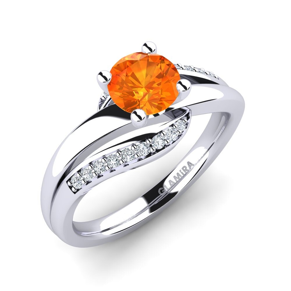 Zafiro Naranja Anillo de compromiso Sydney 0.8 crt