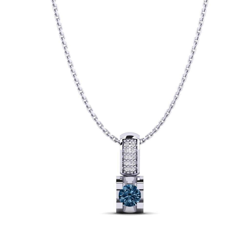 950 Platin Blauer Diamant Damen anhänger Tania
