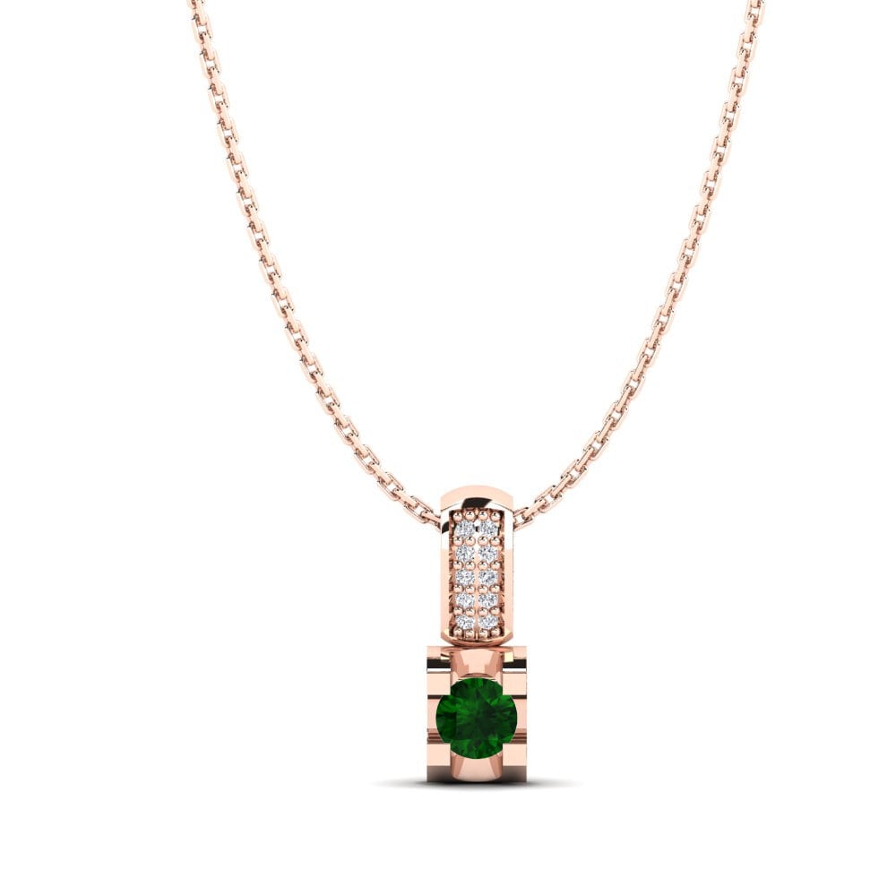 14ct Rose Gold Green Tourmaline Women's Pendant Tania