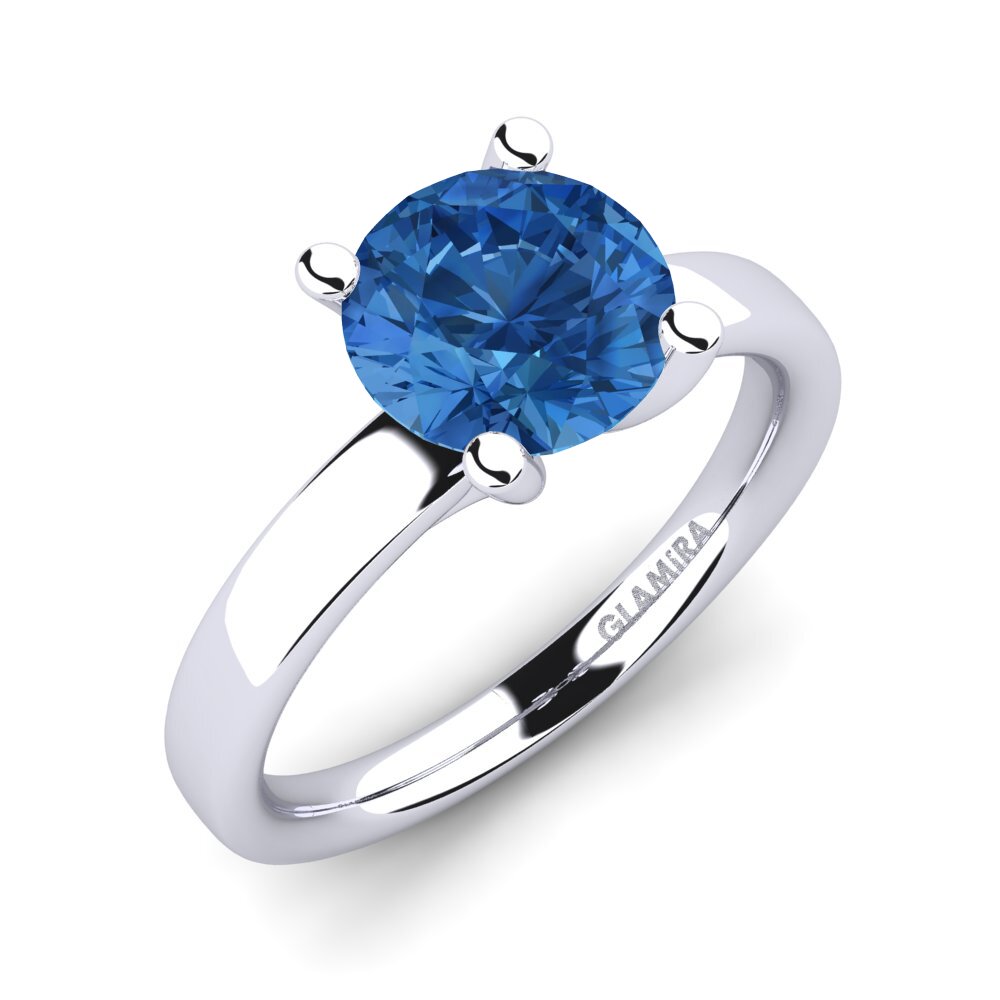 Circonita Azul Oscuro Anillo de compromiso Titina 2.0 crt
