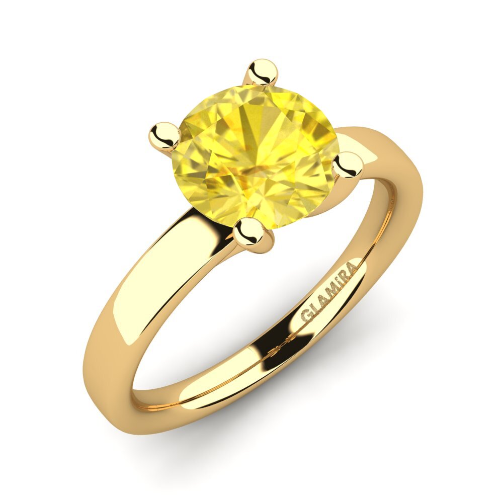 Or Jaune 585 Saphir Jaune Bague de fiançailles Titina 2.0 crt