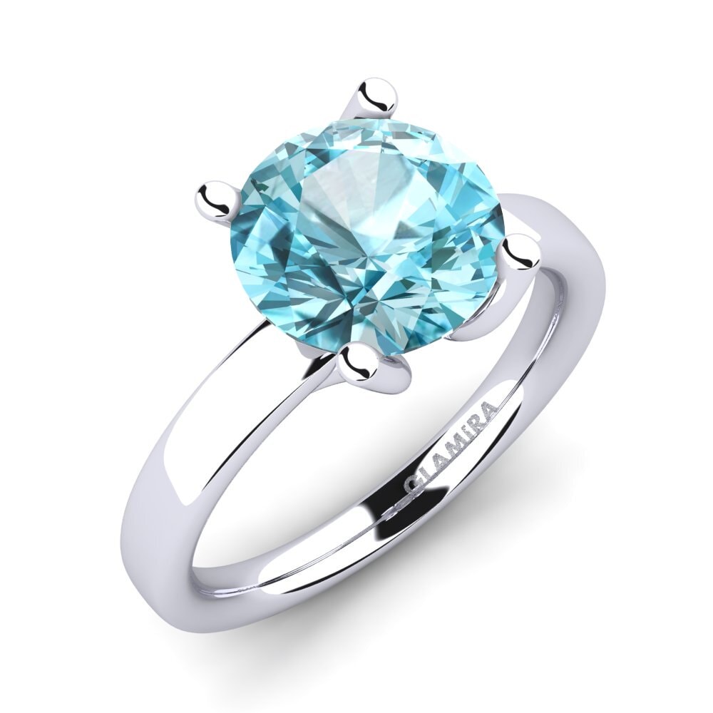 950 Platinum Blue Zircon Engagement Ring Titina 3.0 crt
