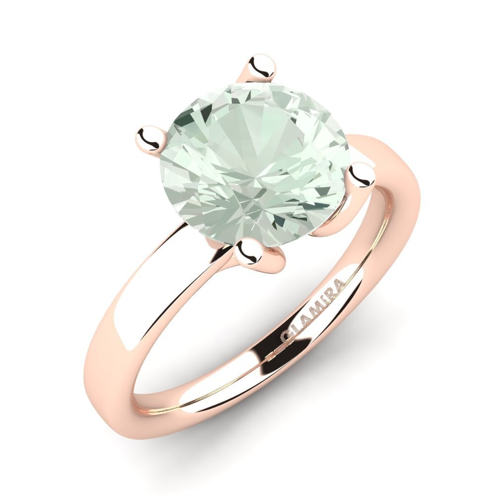 14ct Rose Gold Green Amethyst Engagement Ring Titina 3.0 crt