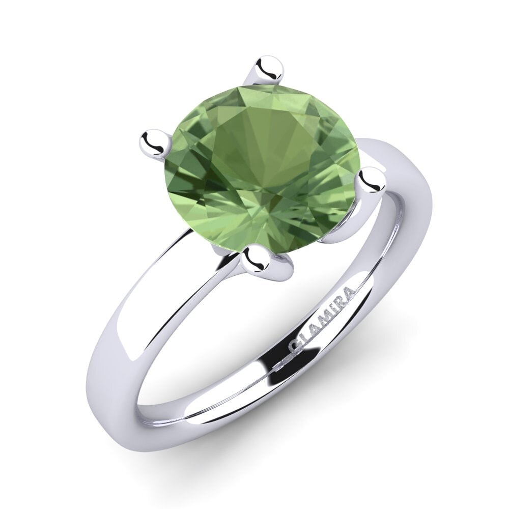 18ct White Gold Green Sapphire Engagement Ring Titina 3.0 crt