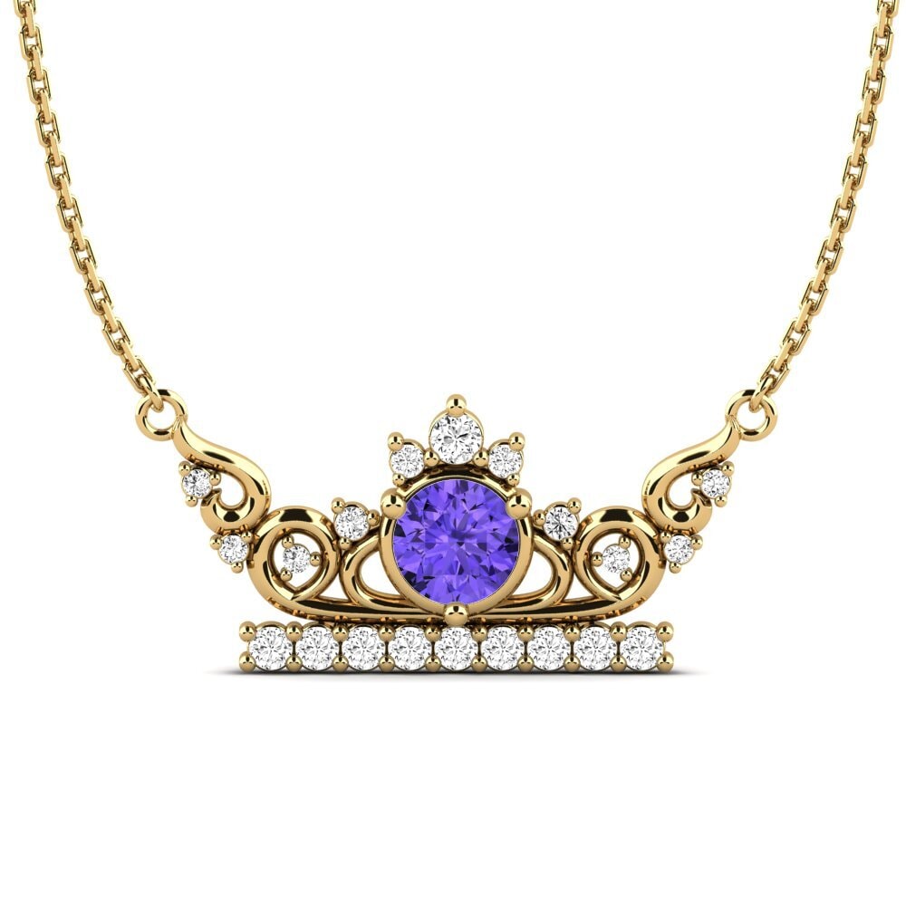 Gelbgold 585 Tansanit Damen halskette Tonje