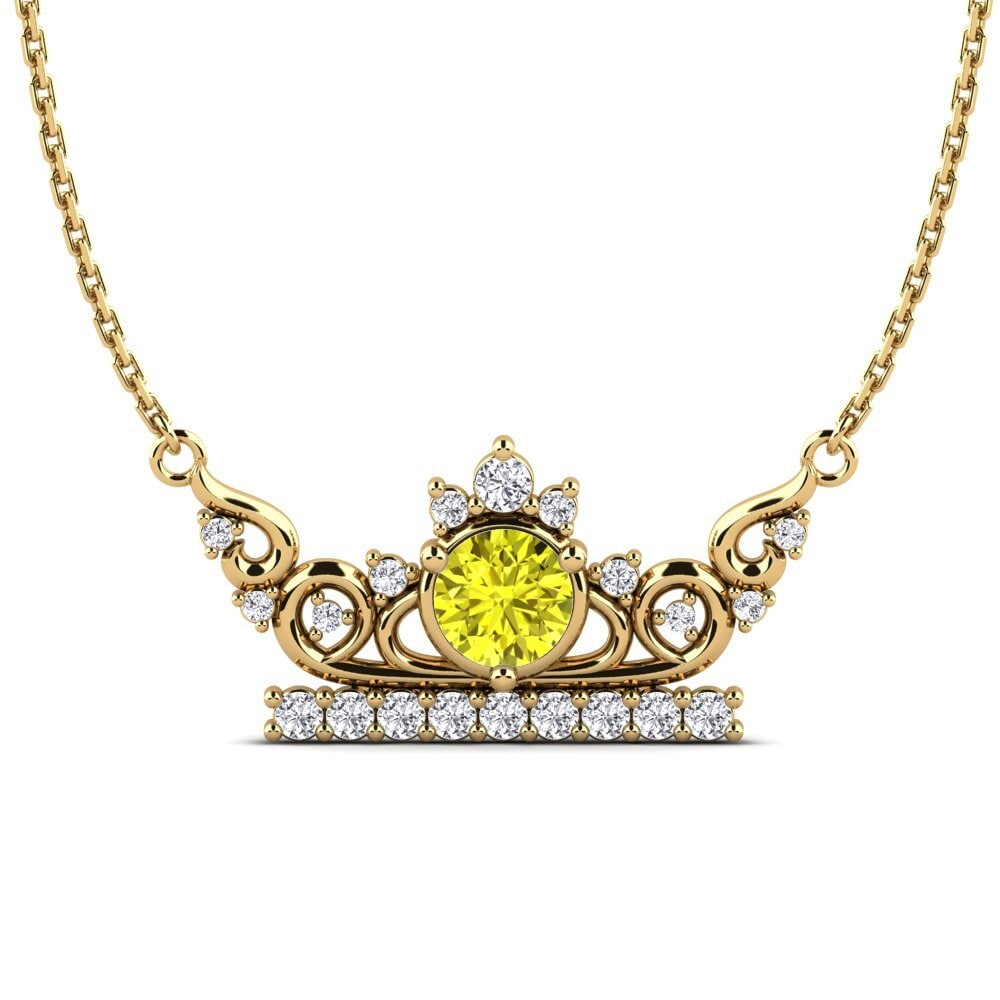 Diamante Amarillo Collar de Mujer Tonje