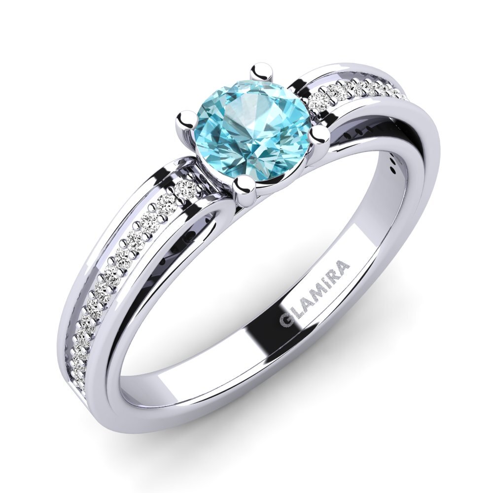 Circón Azul Anillo de compromiso Torrone