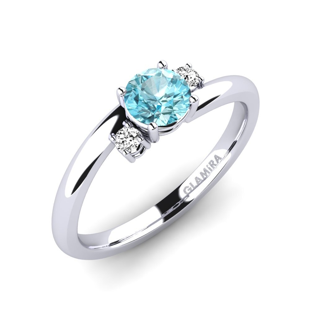 Blue Zircon Engagement Ring Tranquill