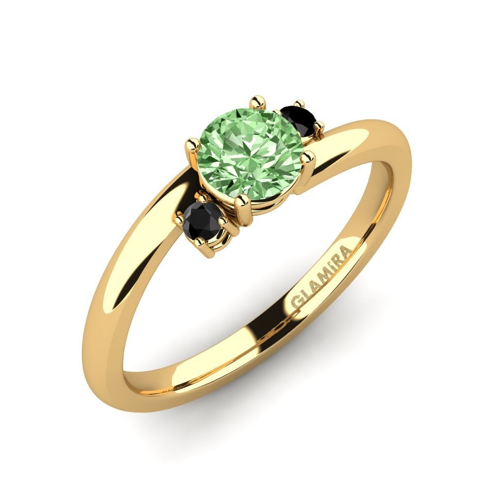 18k Oro Amarillo Anillo de compromiso Tranquill