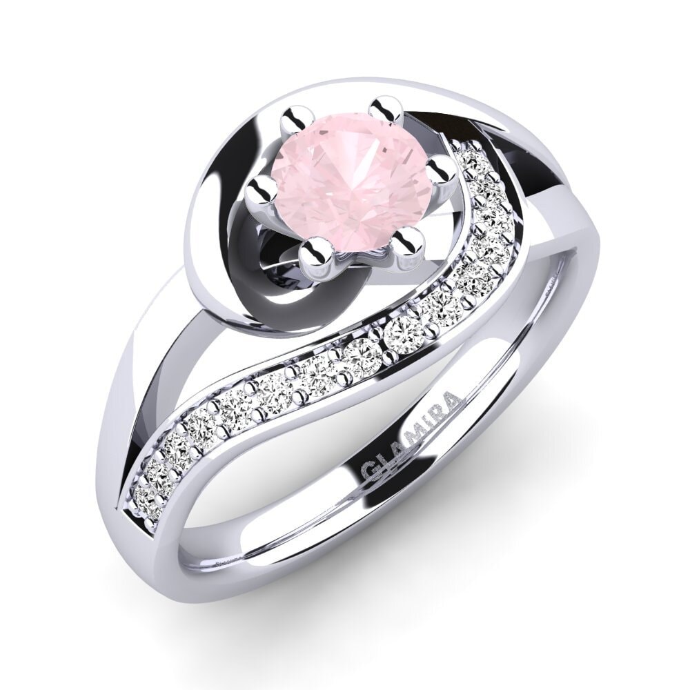 Quarzo Rosa Anello di fidanzamento Trina 0.5 crt
