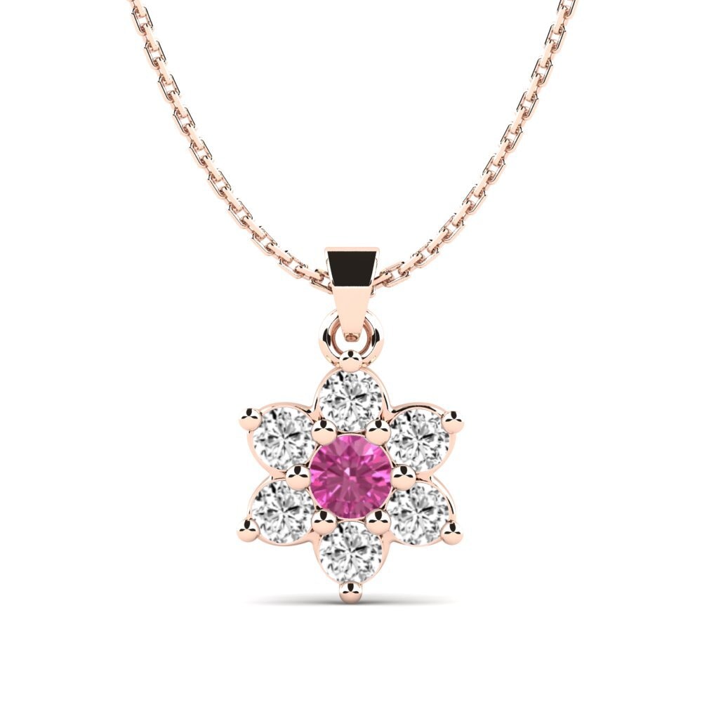 Redondo Topacio Rosa Colgante de Mujer Trish