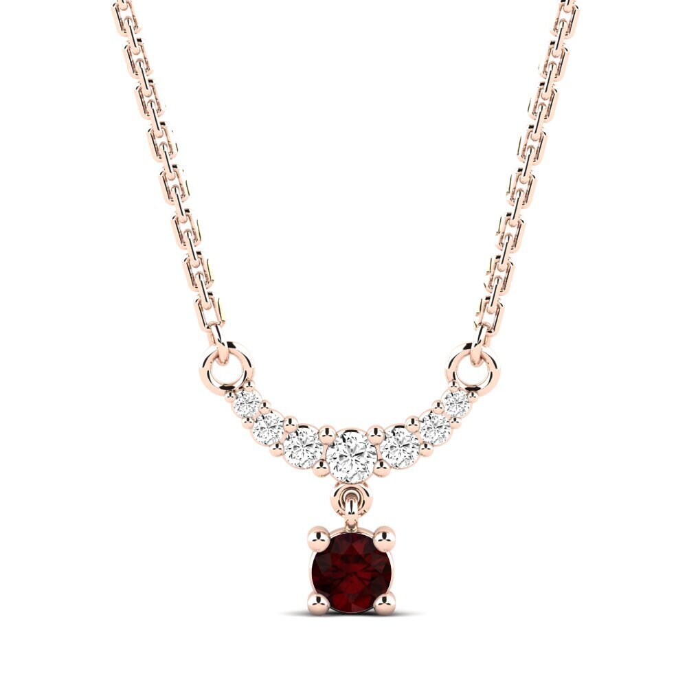 14k Oro Rosa Granate Collar de Mujer Turmeric