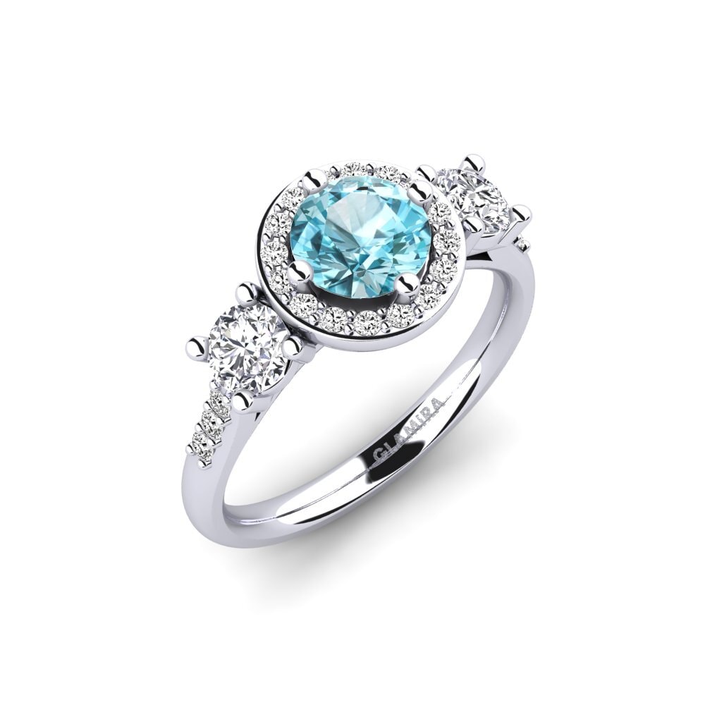 Blue Zircon Engagement Ring Venetus