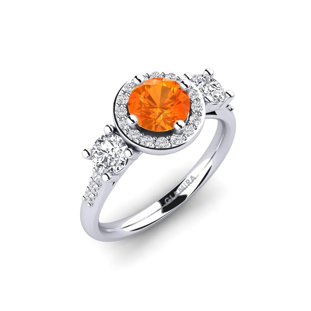 Orange Sapphire Engagement Ring Venetus