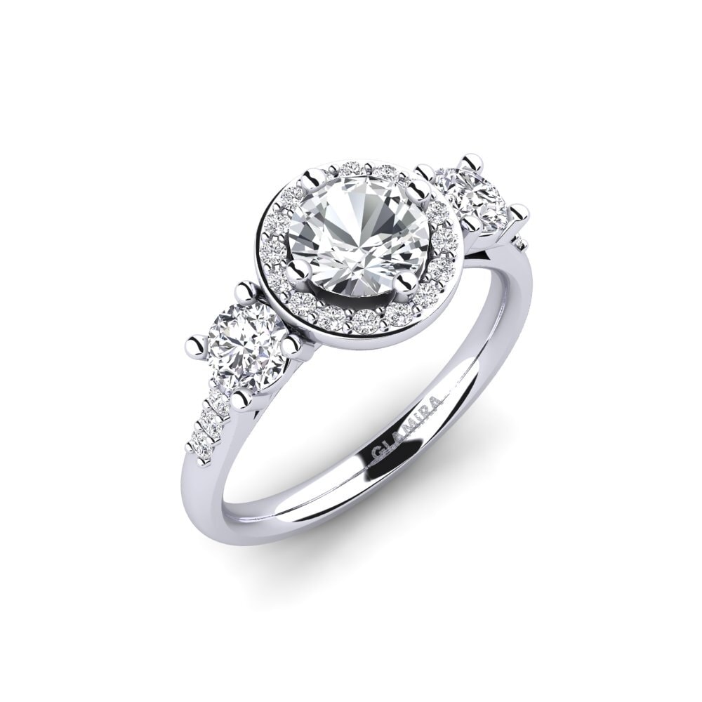 White Zircon Engagement Ring Venetus