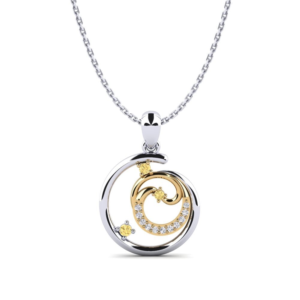 Vàng Trắng-Vàng 18K Kim Cương Vàng Mặt dây chuyền nữ Ventura