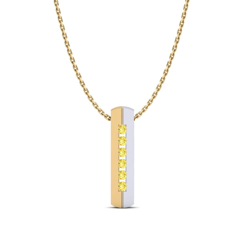 14ct Yellow & White Gold Yellow Sapphire Women's Pendant Viola