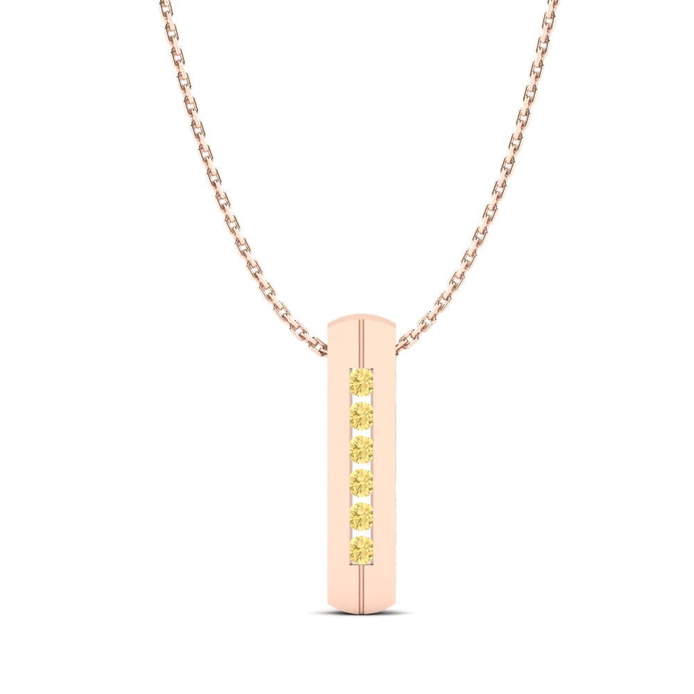 14ct Rose Gold Yellow Diamond Women's Pendant Viola