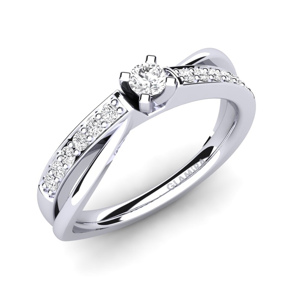 White sapphire Engagement Ring Viviette 0.1 crt