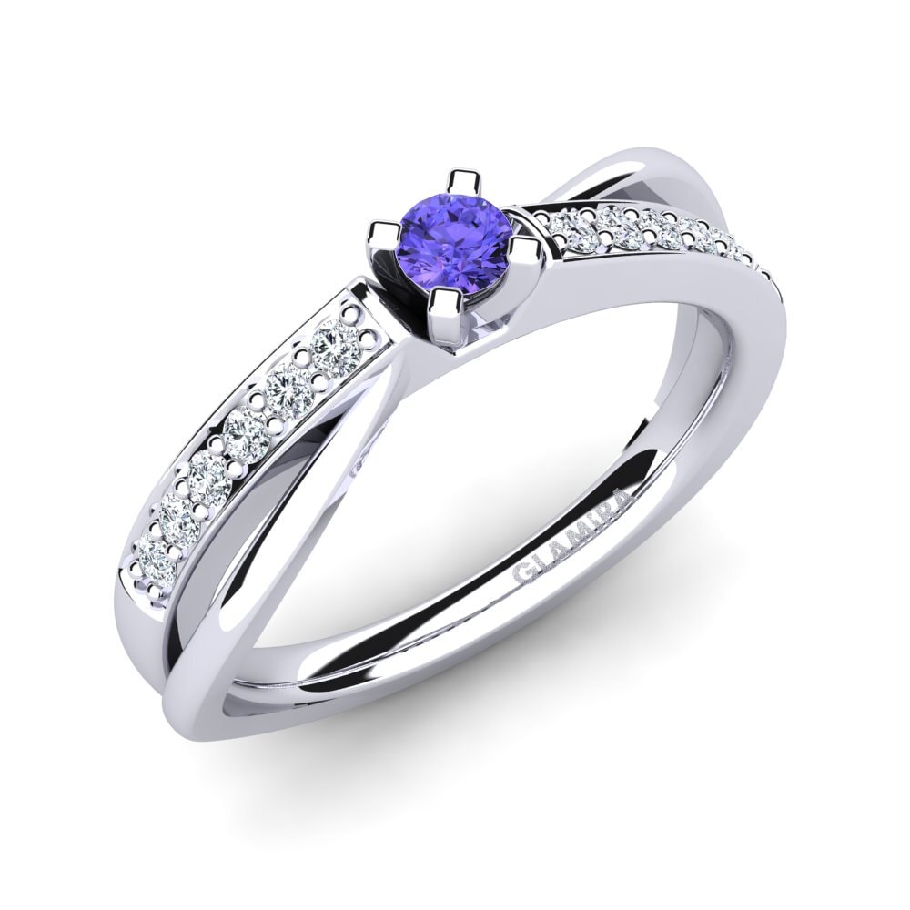 Tanzanite Engagement Ring Viviette 0.1 crt