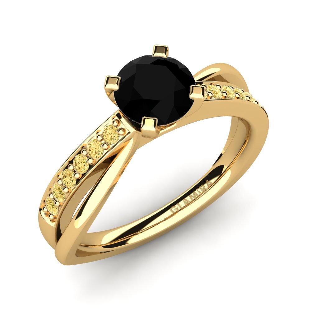 18k Oro Amarillo Anillo de compromiso Viviette 0.8 crt
