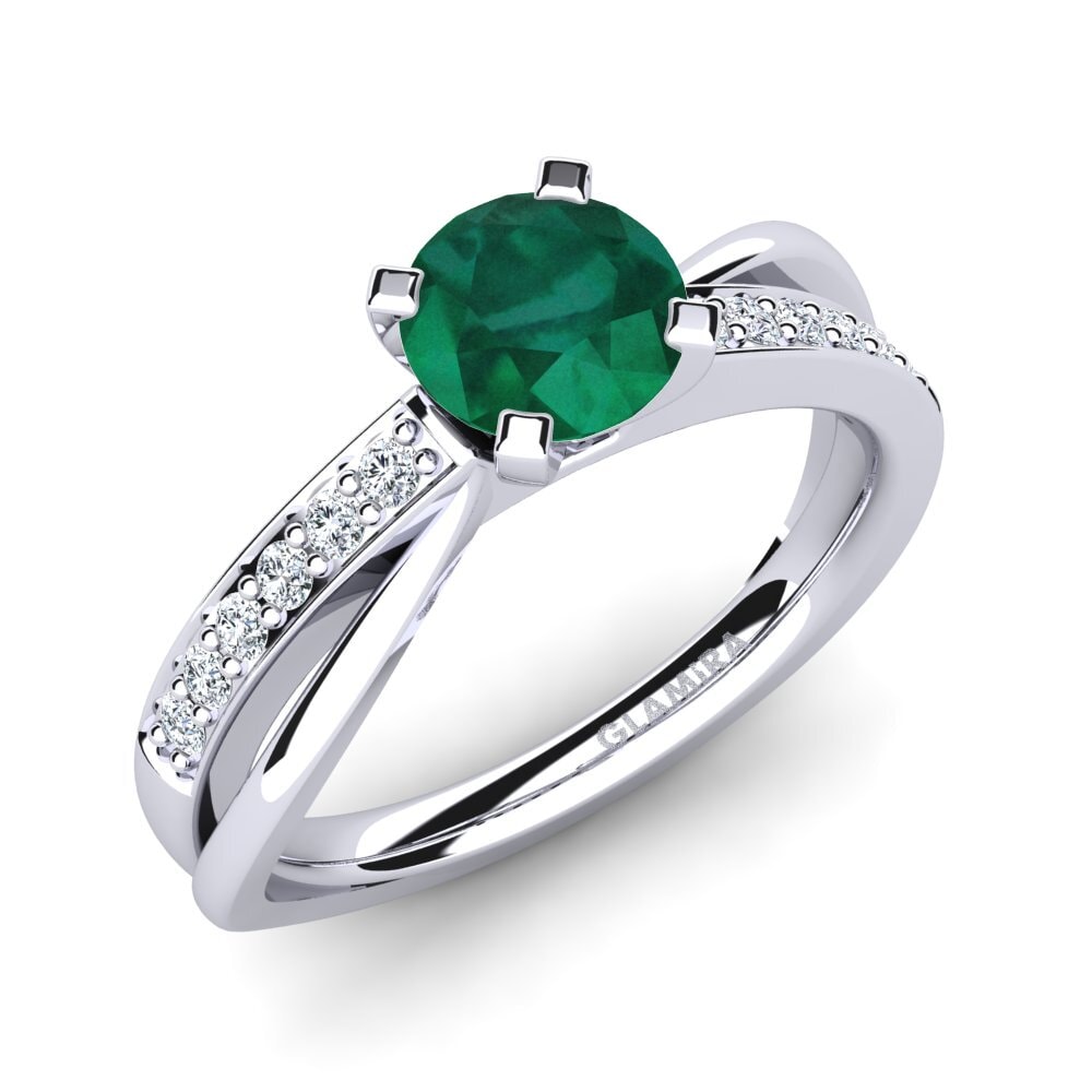 Emerald Engagement Ring Viviette 0.8 crt
