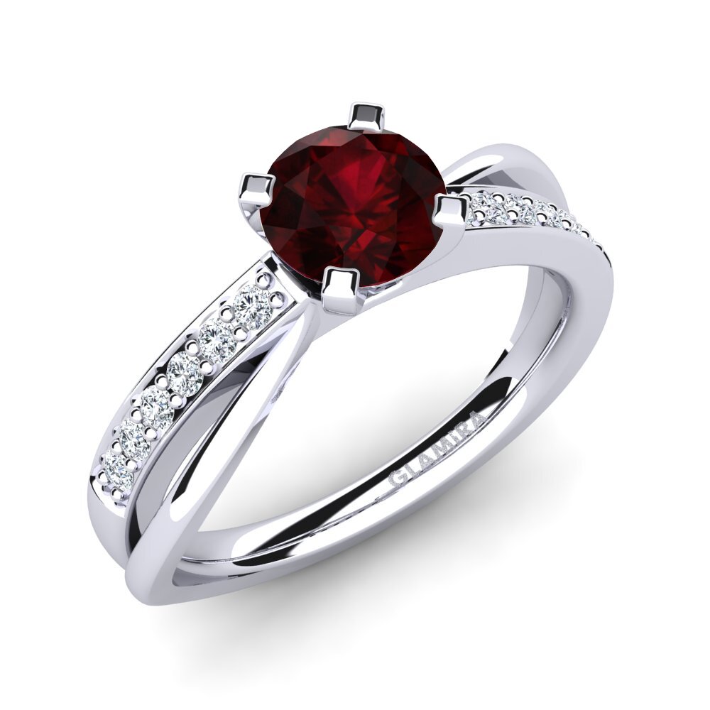 Garnet Engagement Ring Viviette 0.8 crt