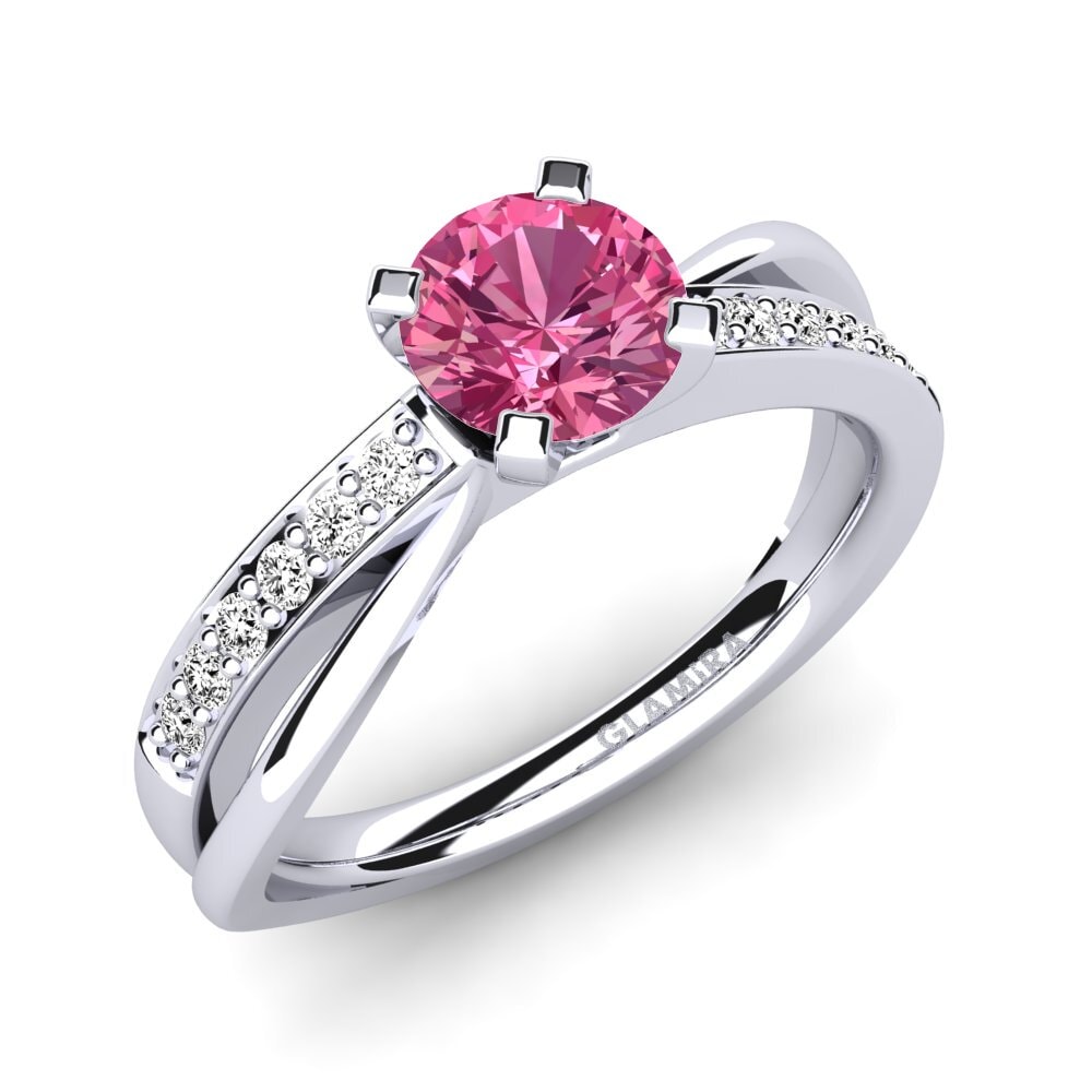 Pink Tourmaline Engagement Ring Viviette 0.8 crt